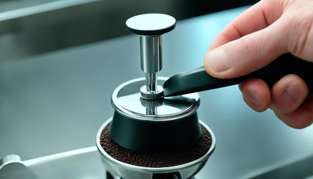 Tamping the Coffee